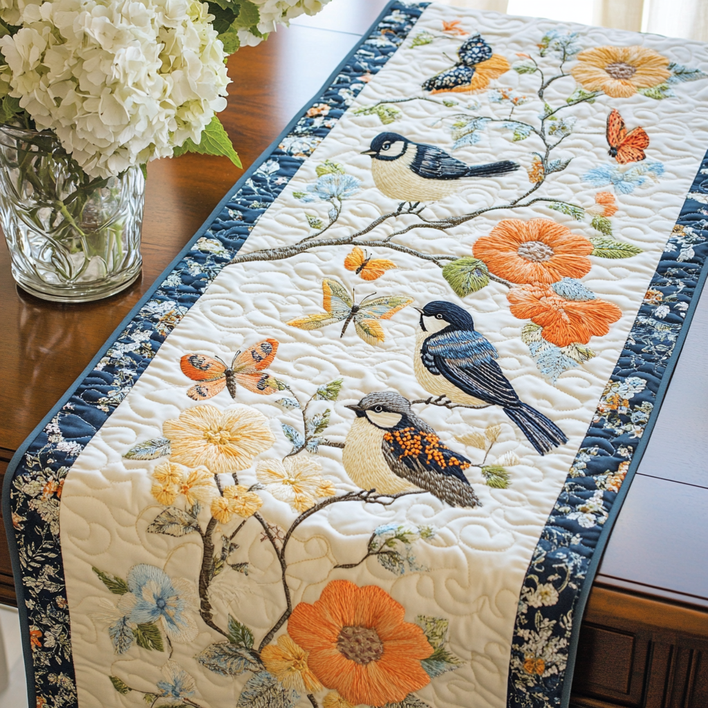 Blossom Parade Quilted Table Runner NCU0VL2043 – Vantique