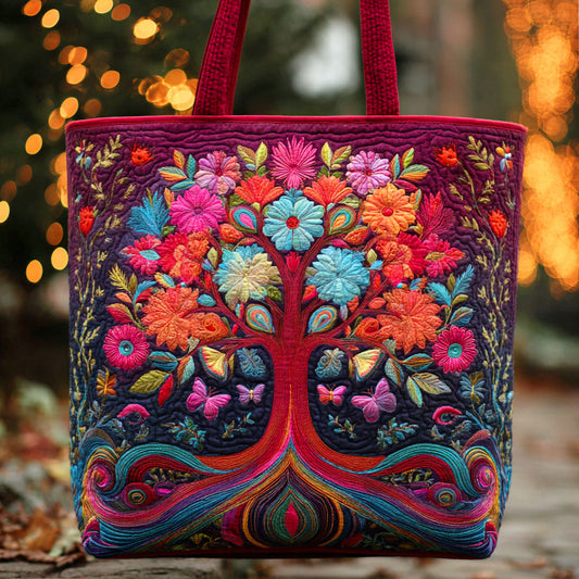 Blossoming Soul Tree Quilted Tote Bag NCU0TD626