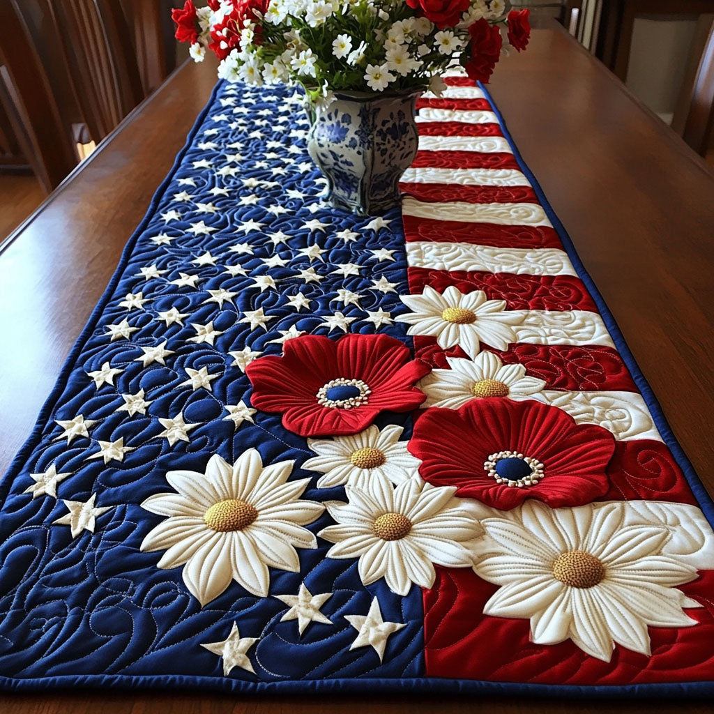 Freedom Anniversary Quilted Table Runner NCU0DV2121