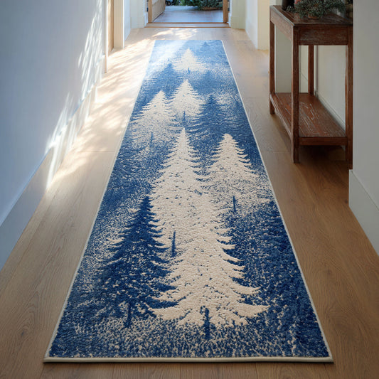Blue Christmas Tree Runner Carpet NCU0HH955