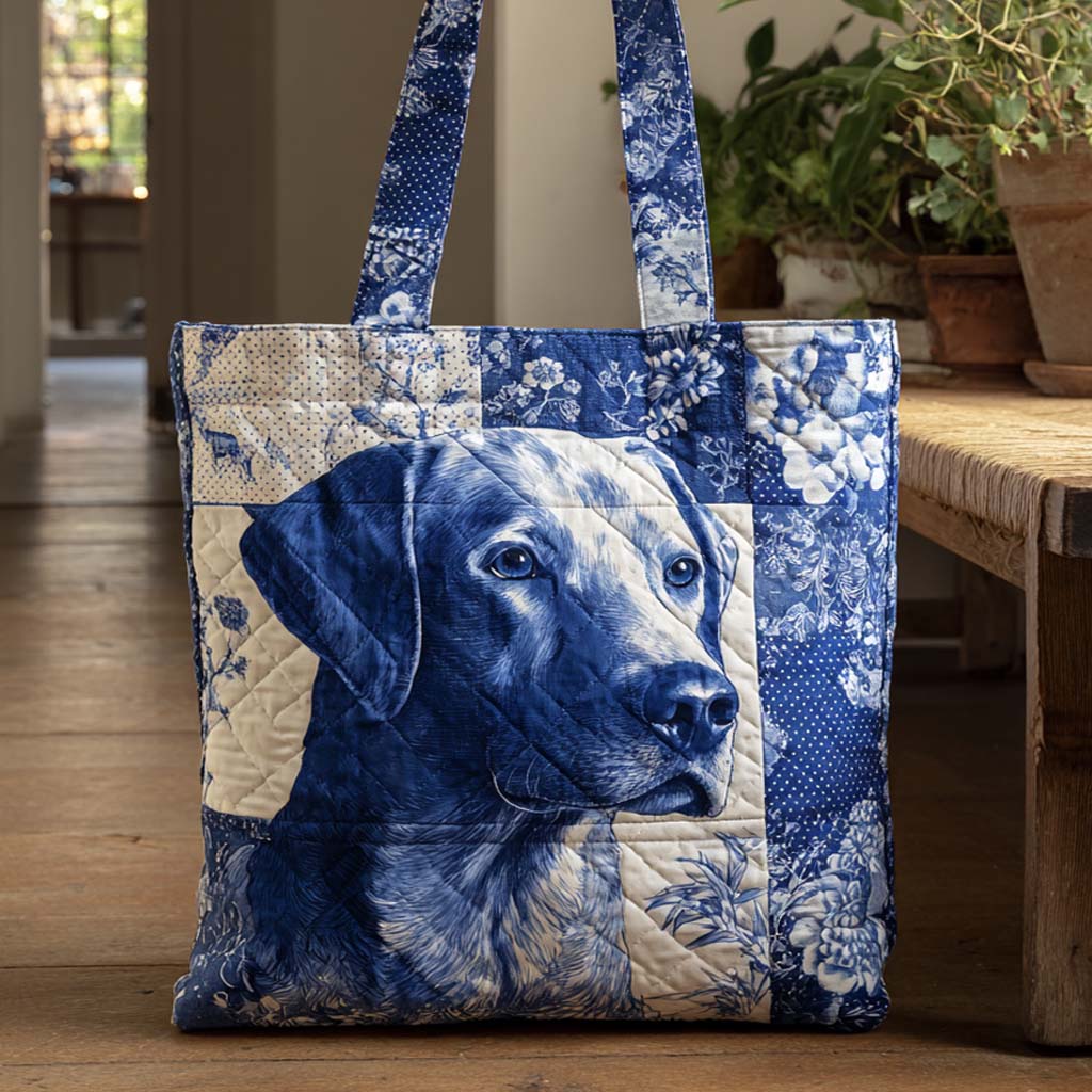Blue Labrador Charm Quilted Tote Bag NCU0XD376