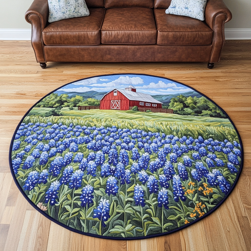 Blue Oasis Quilted Round Mat NCU0DK7218