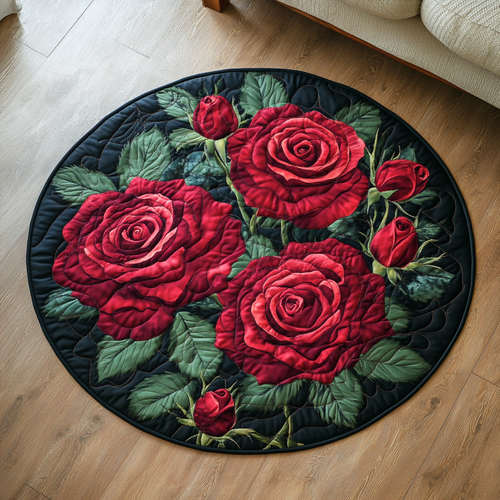Blush Garden Quilted Round Mat NCU0VH5109