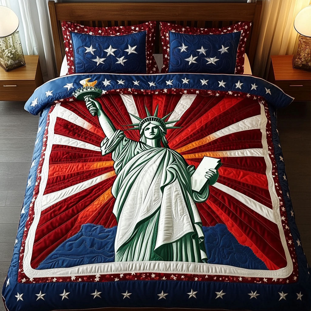 Bold Liberty 3-Piece Quilted Bedding Set NCU0NT6308 – Vantique