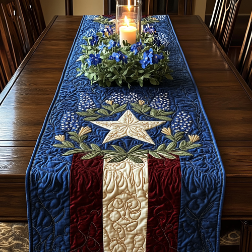Bold Stars Quilted Table Runner NCU0VH4150