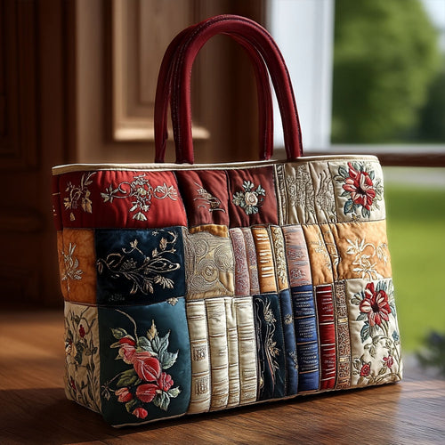 Bookish Charm Quilted Tote Bag NCU0PT8132