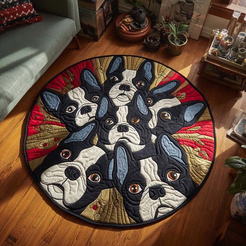 Boston Pop Art Quilted Round Mat NCU0XD688