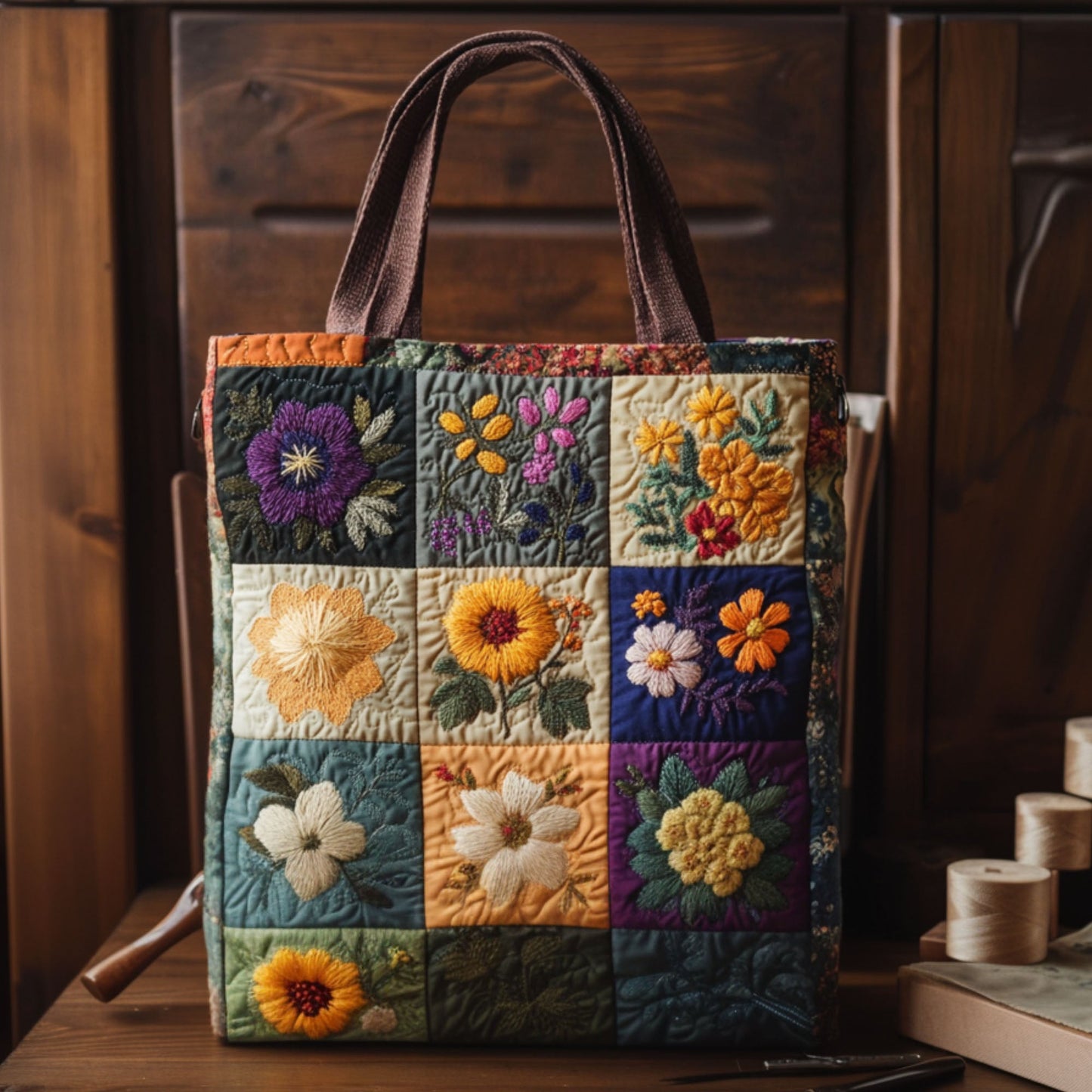 Bouquet Weave Quilted Tote Bag NCU0PT7901