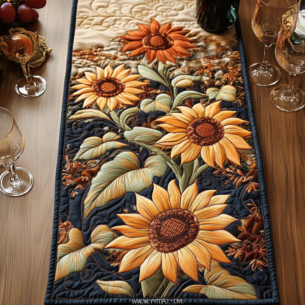 Bright Blossom Quilted Table Runner NCU0DV3119 – Vantique