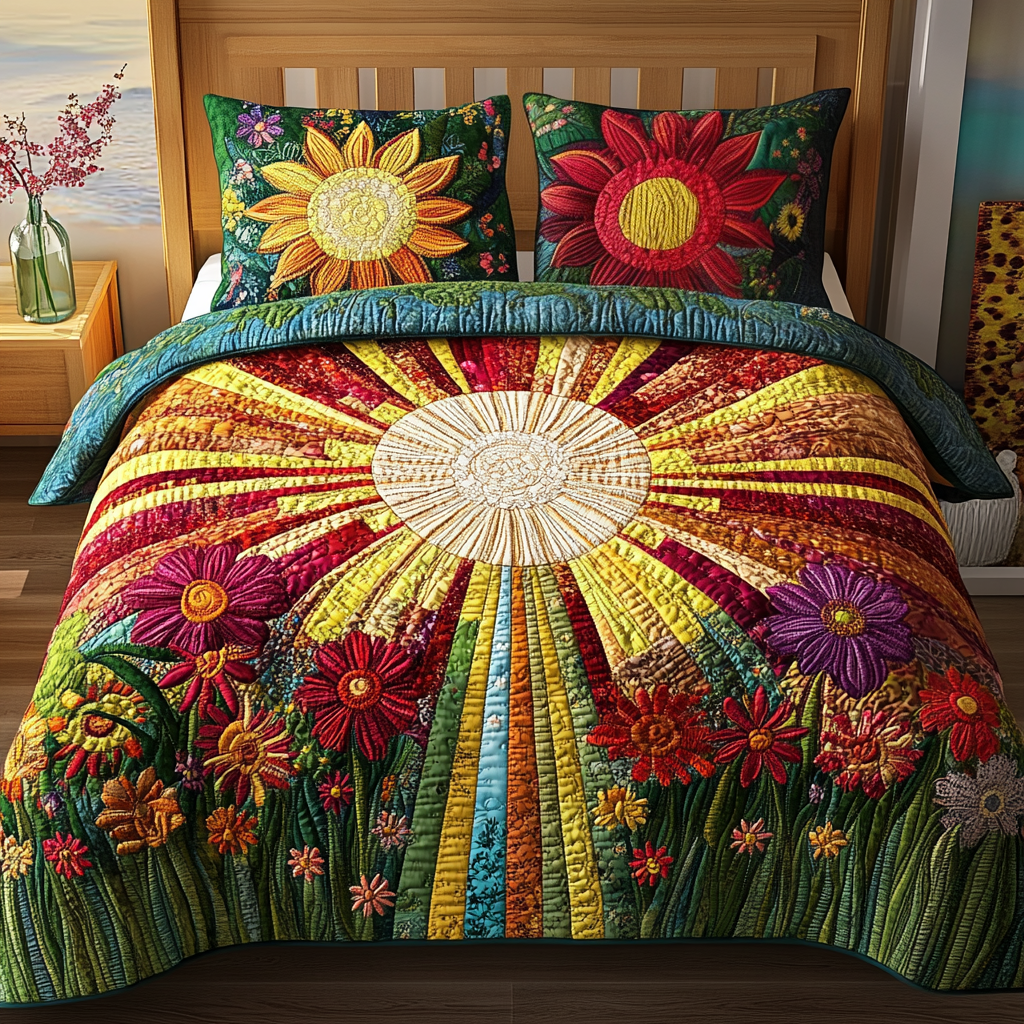 African Horizon 3-Piece Quilted Bedding Set NCU0HNH1021 main image 1