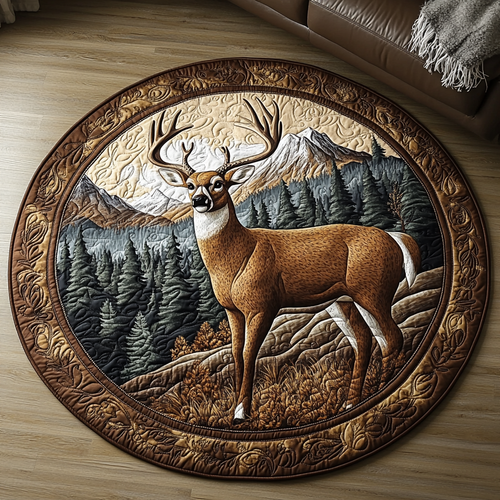 Buck Charm Quilted Round Mat NCU0DV5360