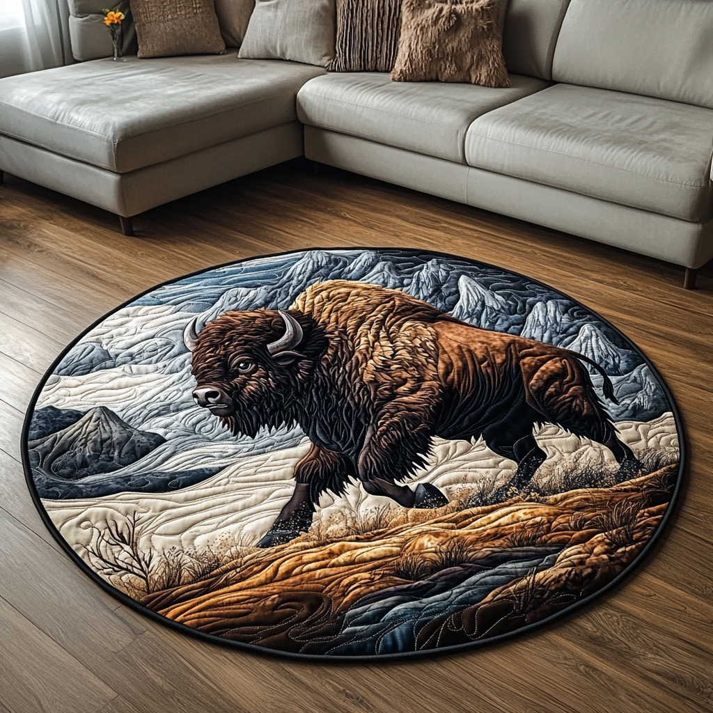 Buffalo Bliss Quilted Round Mat NCU0VH4505