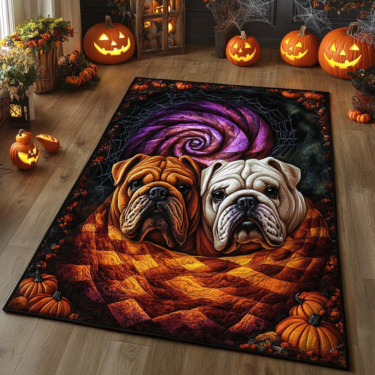 Bulldog Duo Pumpkin Area Rug NCU0XD746