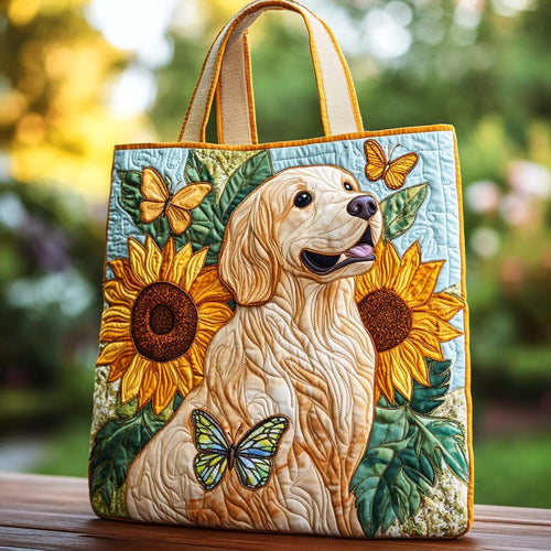 Butterfly Meadow Golden Quilted Tote Bag NCU0XD1189