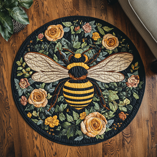 Buzz Bloom Quilted Round Mat NCU0VH5345