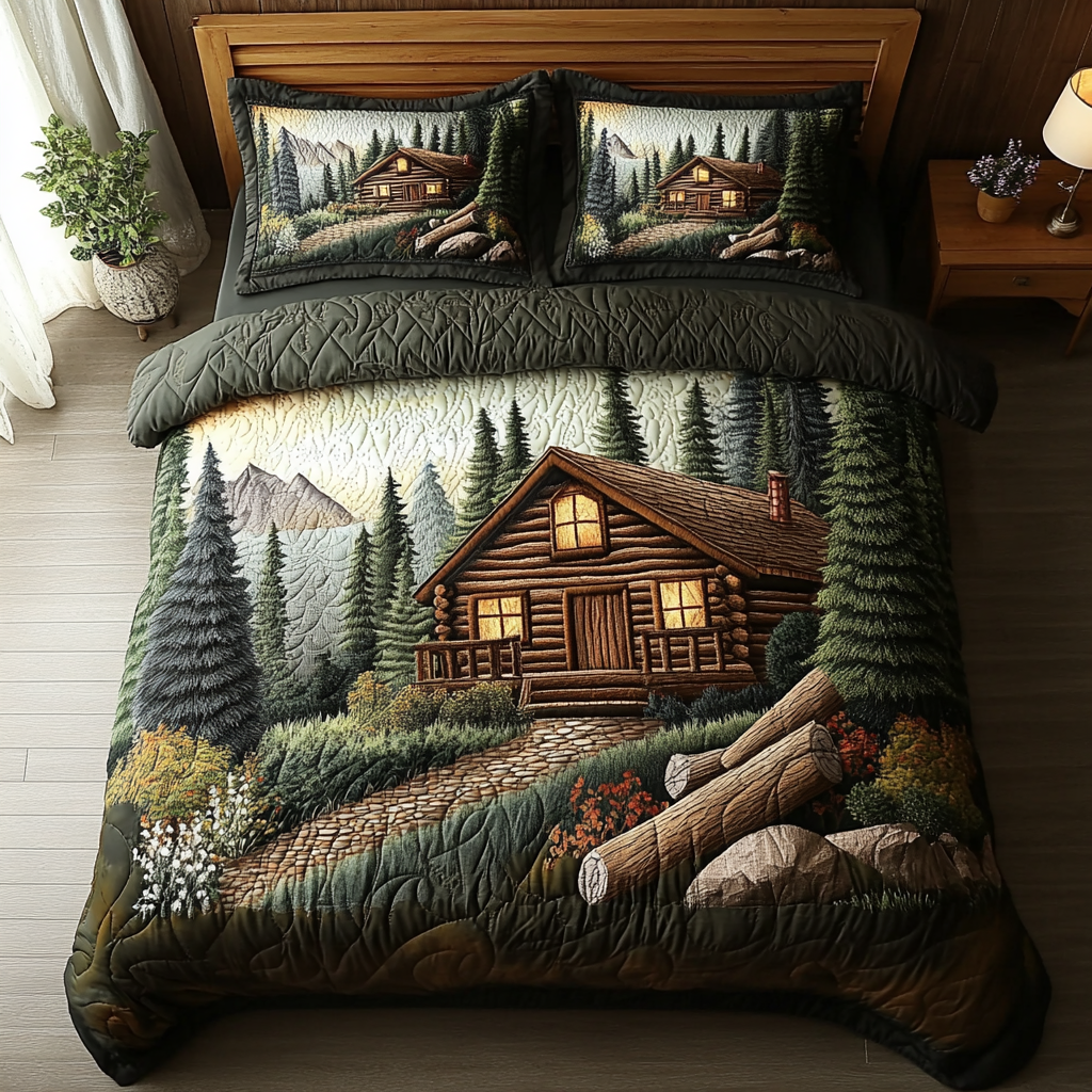 Mountain Escape 3-Piece Quilted Bedding Set NCU0VL664