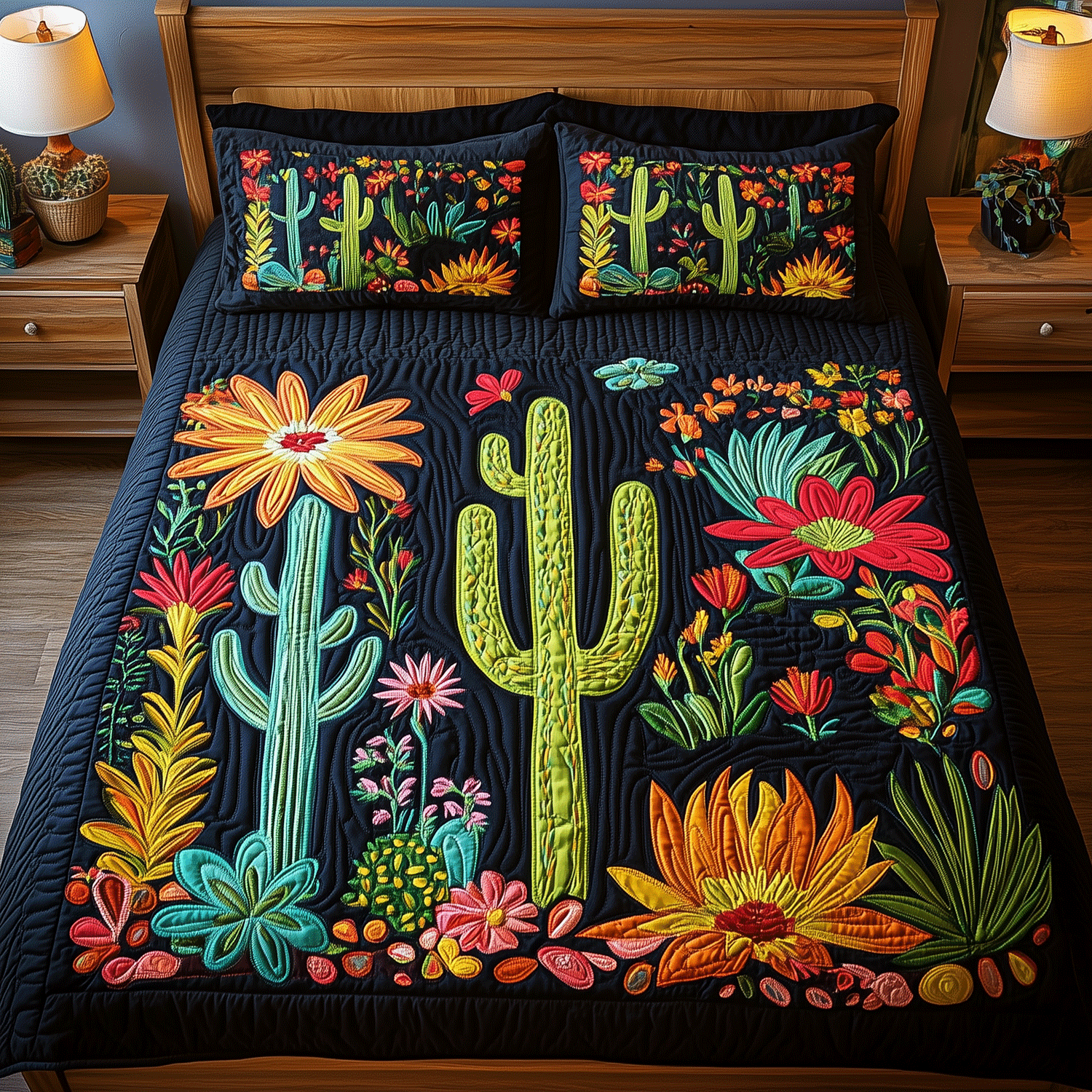 Cactus Dreamscape Quilted Blanket NCU0DV275 main image 0