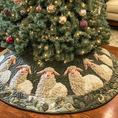 Calm Sheep Christmas Quilted Tree Skirt NCU0NT10788