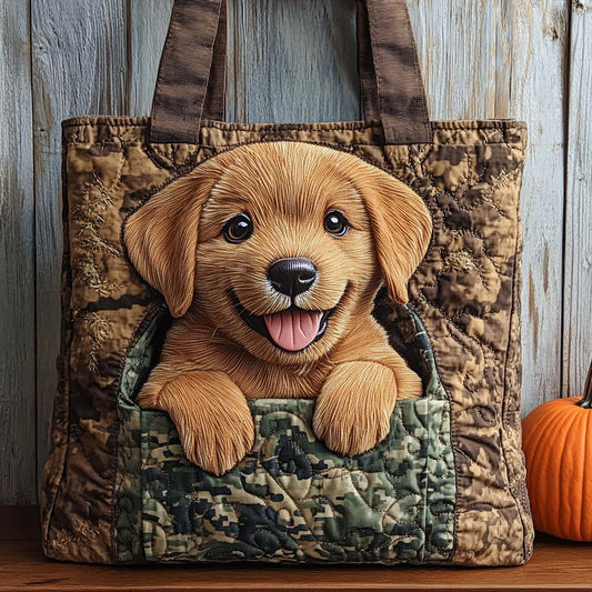 Camo Pup Joy Quilted Tote Bag NCU0XD1140