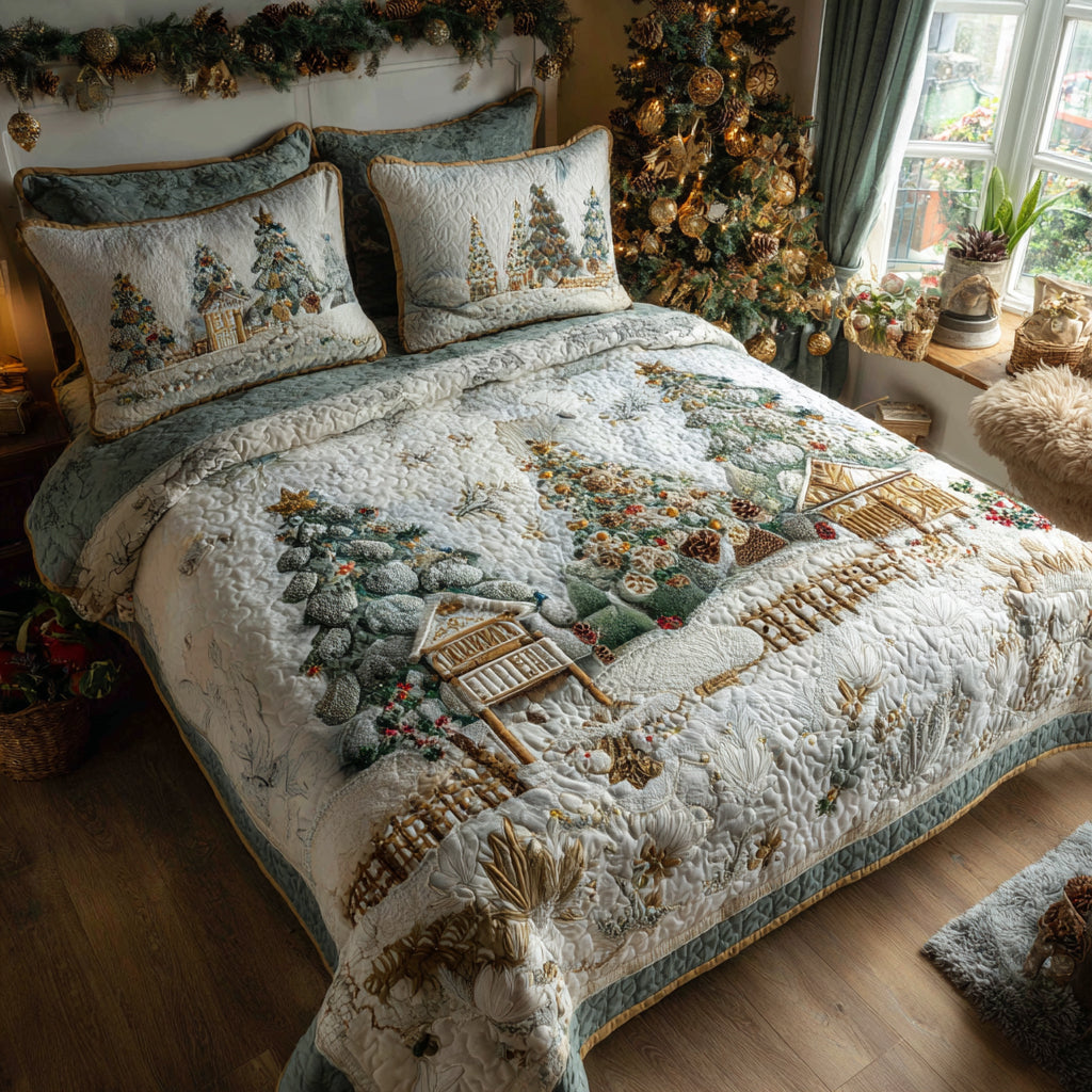 Candlelit Forest 3-Piece Quilted Bedding Set NCU0DV8334