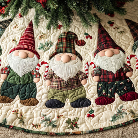 Candy Cane Companions Quilted Christmas Tree Skirt NCU0PT1131