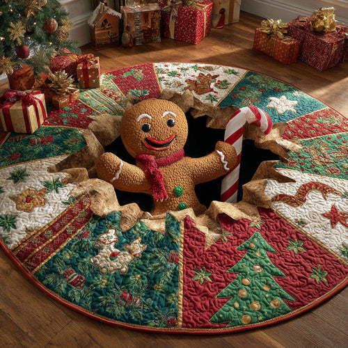 Candy Cane Hug Quilted Round Mat NCU0TV600