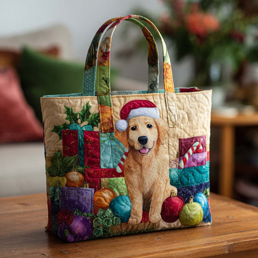 Candy Cane Retriever Quilted Tote Bag NCU0NT9699