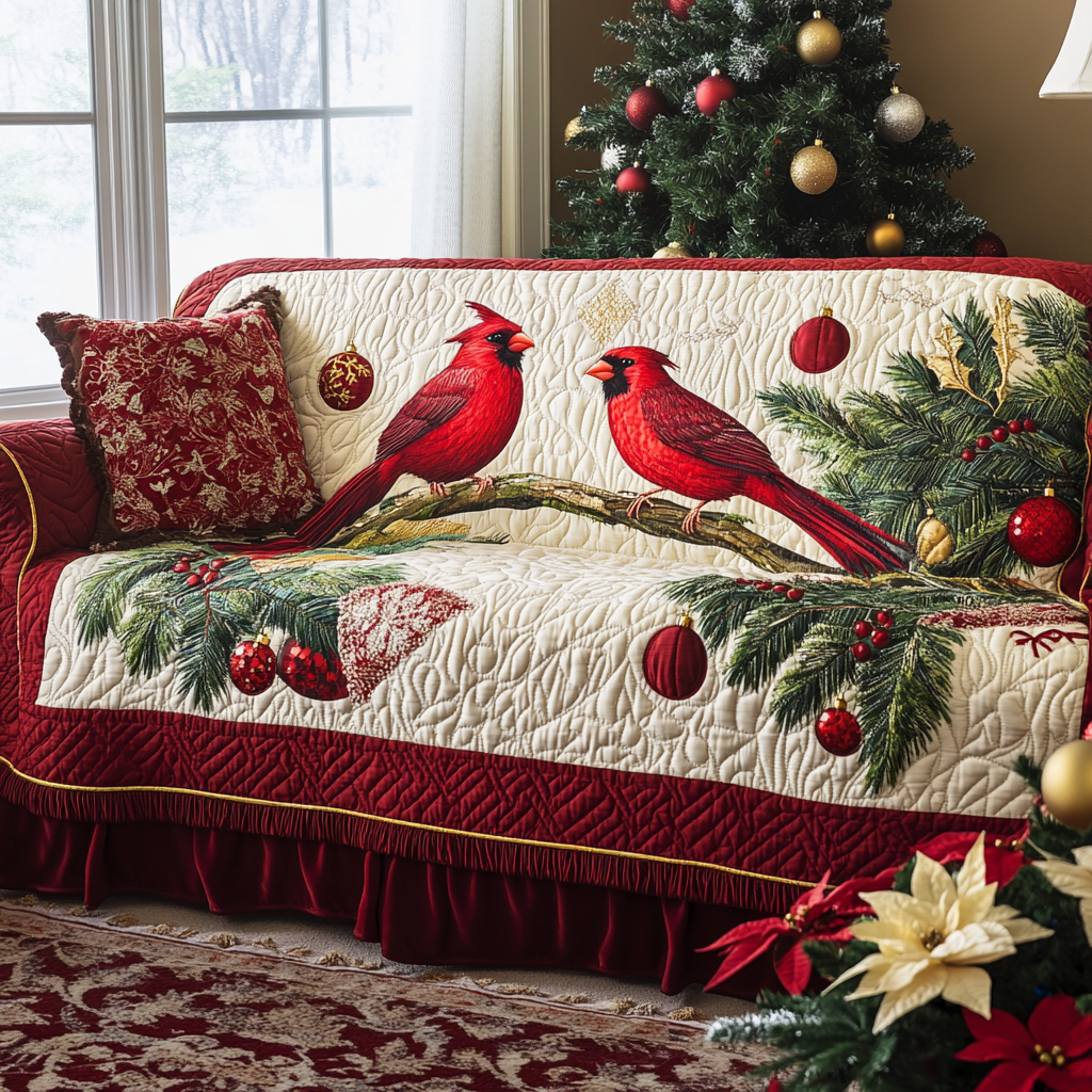 Sacred Feathers Quilted Sofa Cover NCU0LDH294