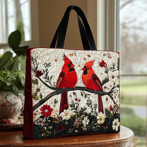 Cardinal Whispers Quilted Tote Bag NCU0DV6884