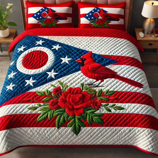 Carnation Flight 3-Piece Quilted Bedding Set NCU0DV5036