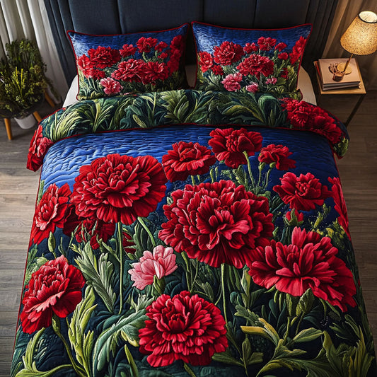 Carnation Glory in Ohio 3-Piece Quilted Bedding Set NCU0PT6176
