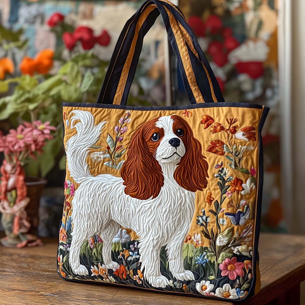 Cavalier Golden Bloom Quilted Tote Bag NCU0XD1155
