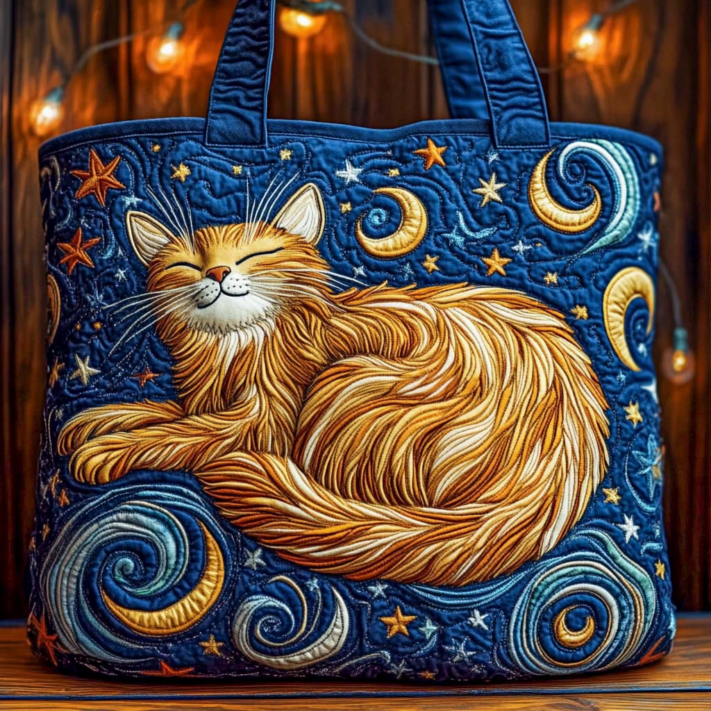 Celestial Cat Dreams Quilted Tote Bag NCU0XD1204