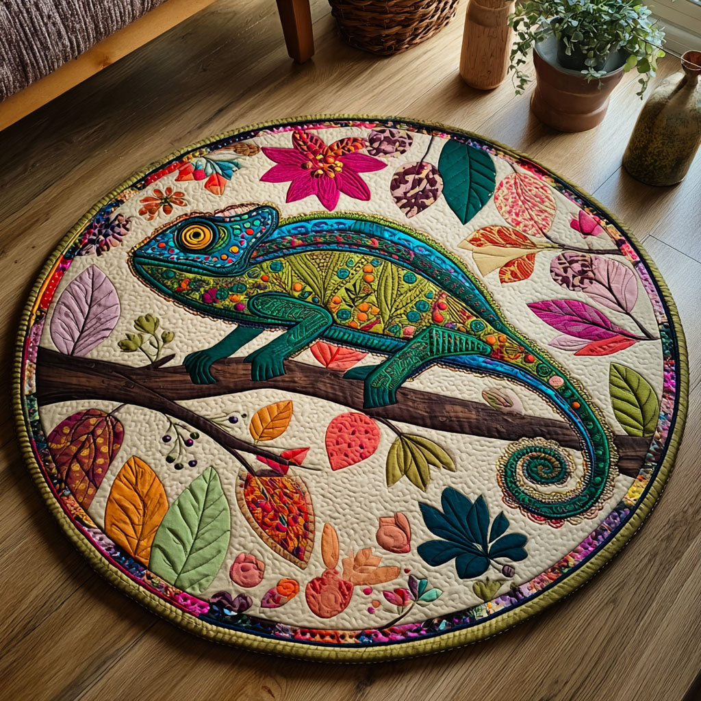 Chameleon Mystique Quilted Round Mat NCU0PT7605 Vantique chameleon-mystique-quilted-round-mat-ncu0pt7605-vantique
