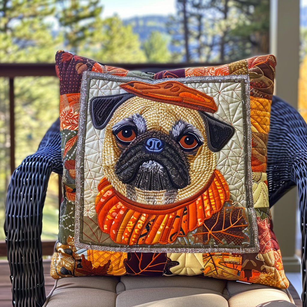 Autumn Pugs Quilted Blanket NCU0VL294 main image 1