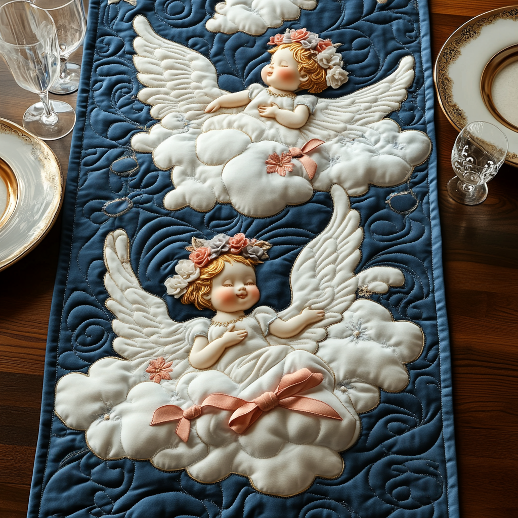 Cherub Charm Quilted Table Runner NCU0VH1533 – Vantique