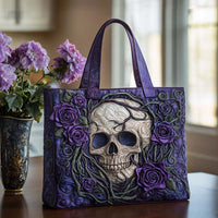 Chic Skull Quilted Tote Bag NCU0NT9281