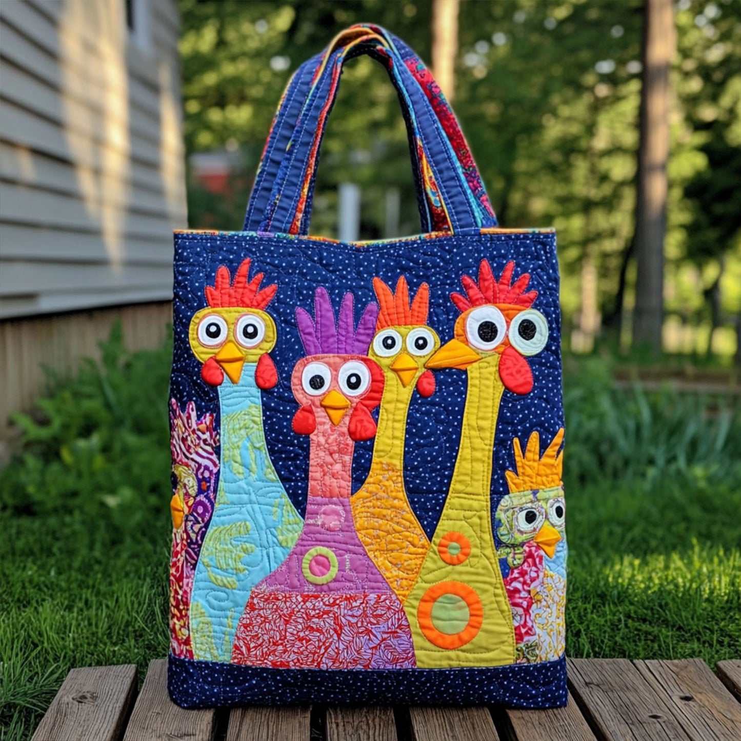 Chicken Coop Charm Quilted Tote Bag NCU0PT7967