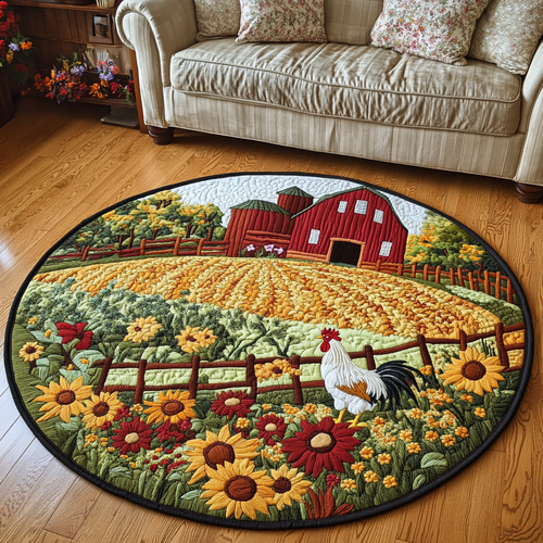 Chicken Farm Quilted Round Mat NCU0DK7569