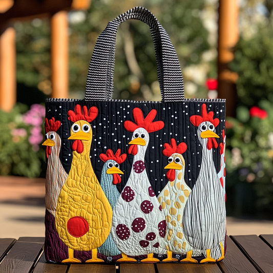 Chicken Friends Quilted Tote Bag NCU0DK9740
