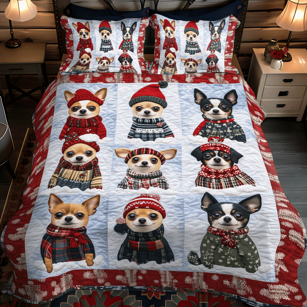 Charming Chihuahuas Quilted Blanket NCU0PT2330