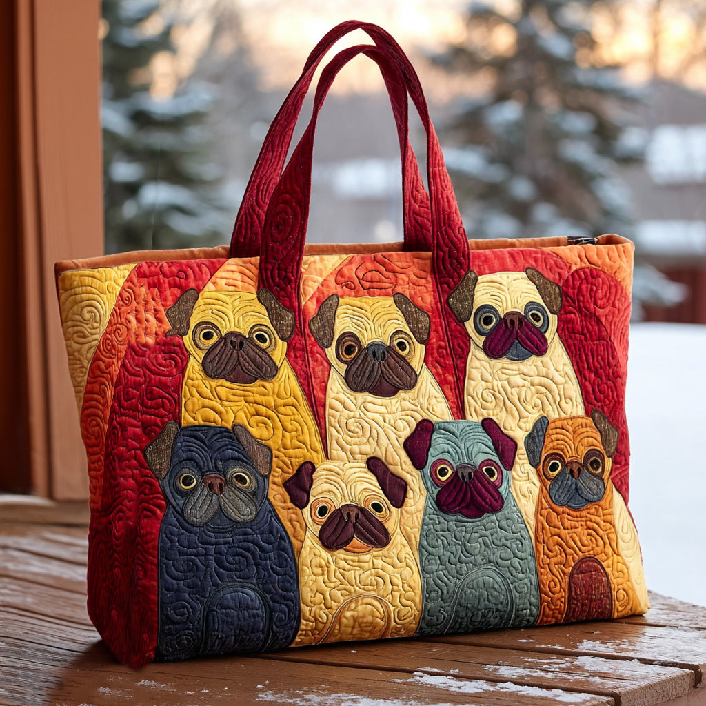 Chonkster Pug Quilted Tote Bag NCU0PT9555