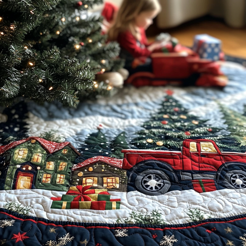 Christmas Delivery Quilted Christmas Tree Skirt NCU0DV1097