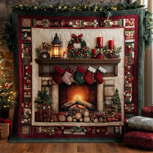 Christmas Flame Quilted Blanket NCU0TH3520