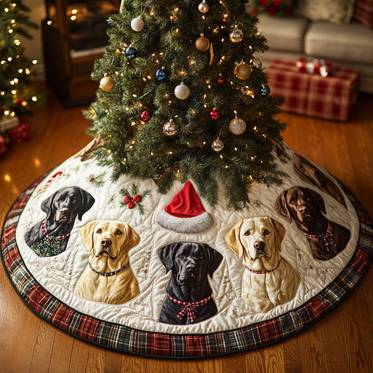Christmas Pup Love Christmas Quilted Tree Skirt NCU0DV8270