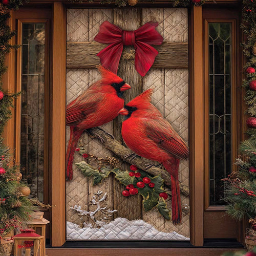 Christmas Ribbon Pair Quilted Door Cover NCU0XD1629