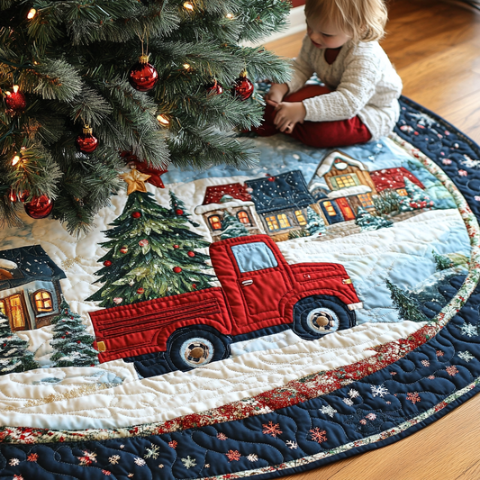 Christmas Truck Quilted Christmas Tree Skirt NCU0DV1170