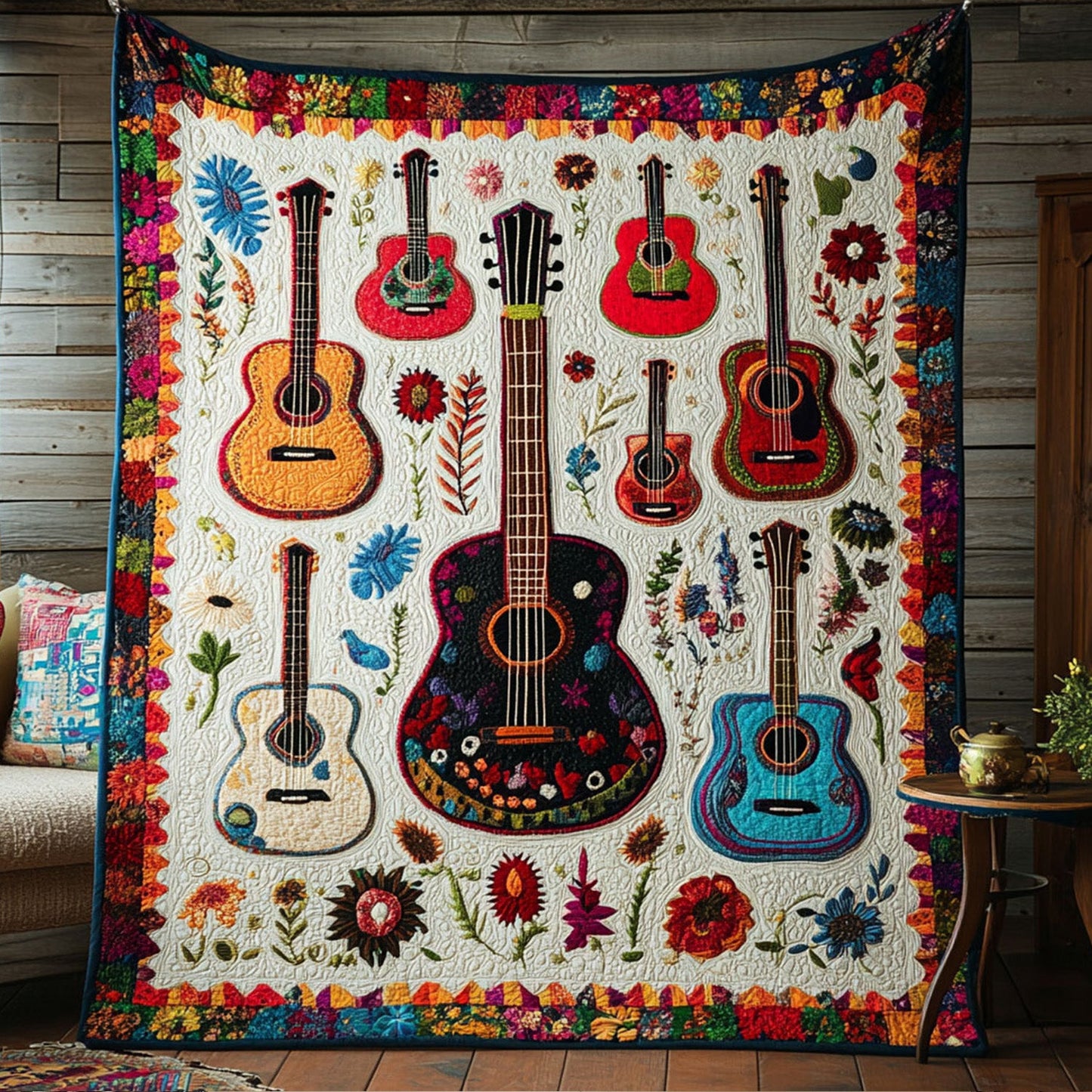 Cielo de Guitarras Quilted Blanket NCU0PT4415