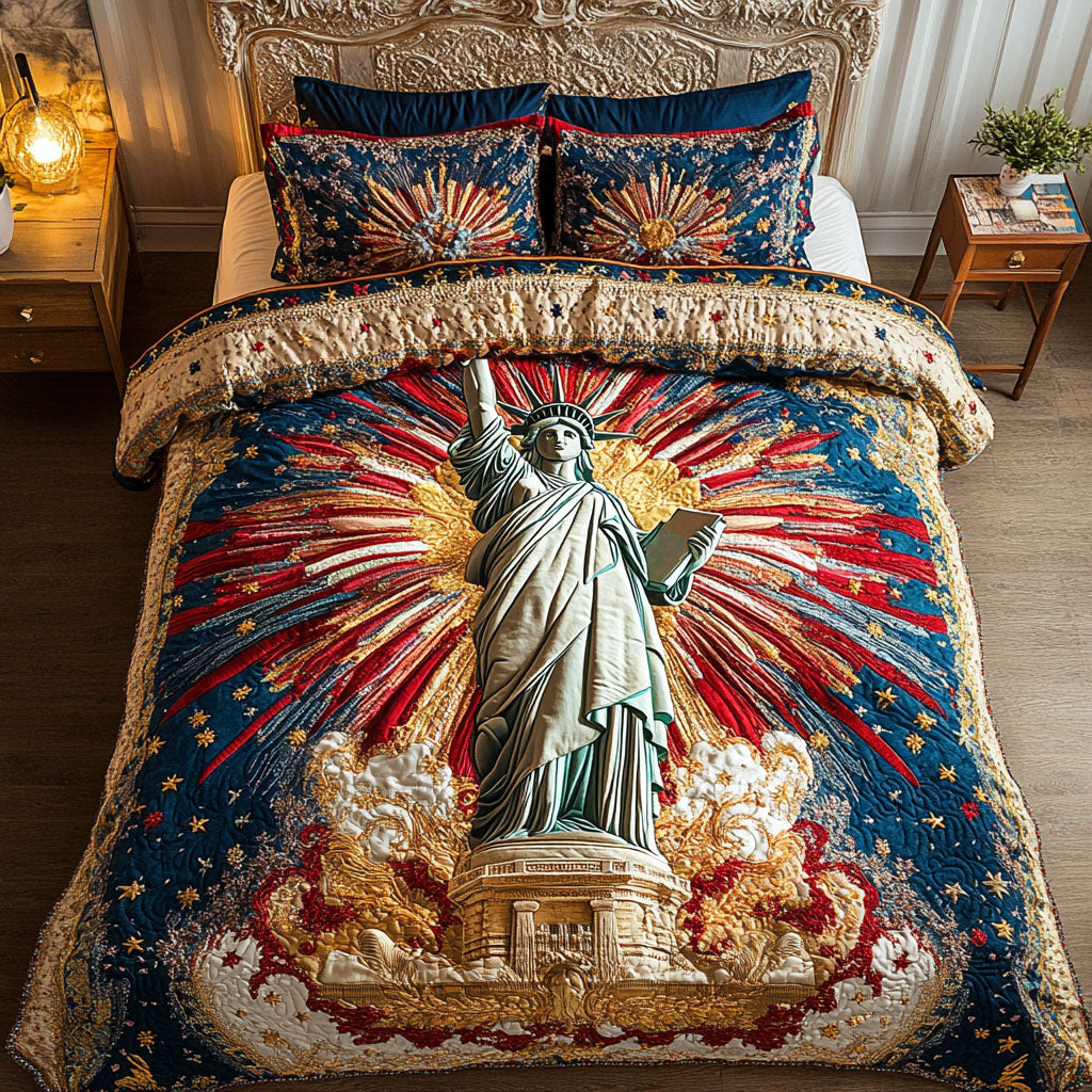 City of Liberty 3-Piece Quilted Bedding Set NCU0NT6309 – Vantique