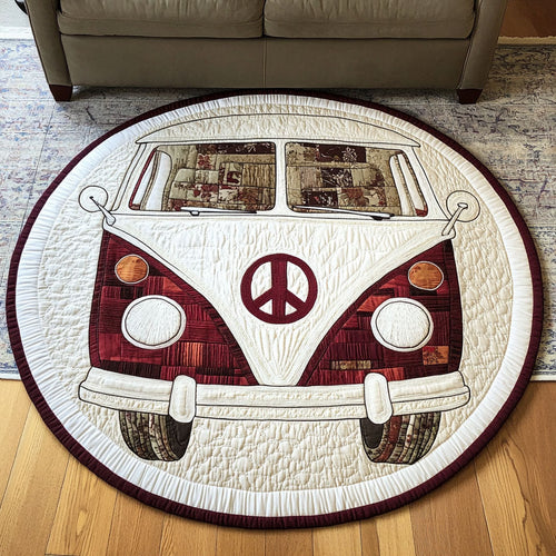 Classic Maroon Camper Quilted Round Mat NCU0NT4188